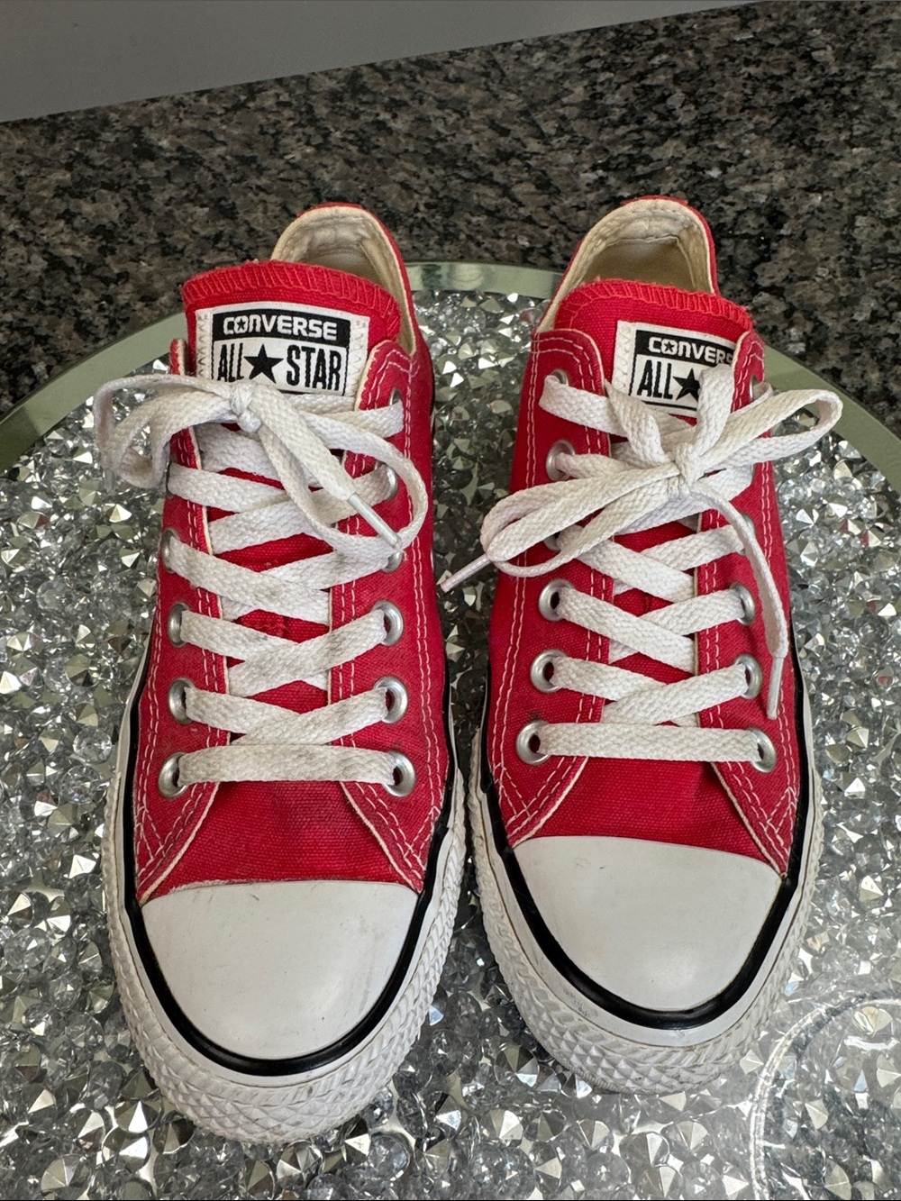 Converse all star Red Low Top canvas Sneakers 7